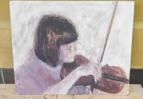 F588/  Gemälde Frau mit Geige original