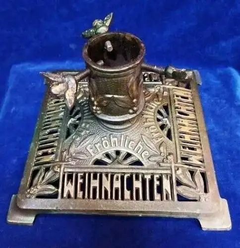 G511/ Alter Baumständer Gusseisen  Fröhliche Weihnachten Christbaumständer 