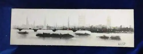 G305/ Fritz Ketz ( 1903 - 1983) Themse Westminster Bridge 