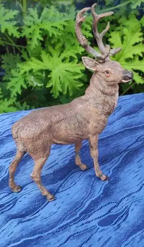 F906/ 2 Stück antike Hirsch Figur    handbemalt 