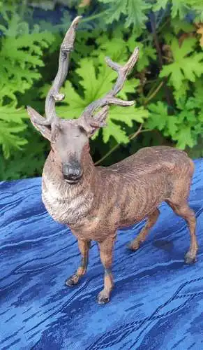 F906/ 2 Stück antike Hirsch Figur    handbemalt 