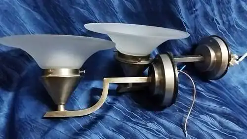 G85/ Art déco Wandleuchte Paar Metall vernickelt 