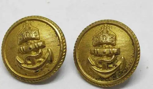 E880/ 2x Knopf 21 mm kaiserliche Marine   Bartling & Söhne Messing  Deutsch 1WK
