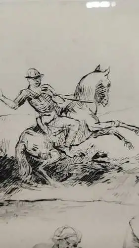G80/ ADOLF SCHINNERER - Reiter und Frauen - Radierung / Kaltnadel 1922