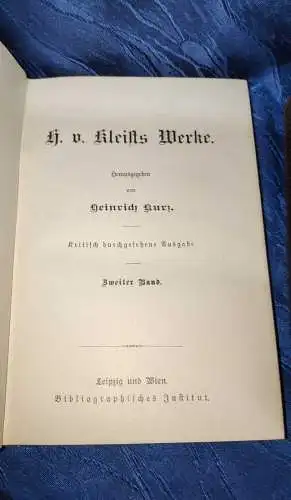 G119/ 2 x  Kleist Werke und Bürger Gedichte um 1900 Meyers Klassiker 