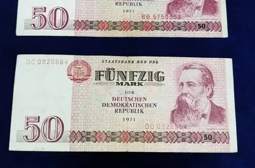 E800/ 1  original 50,- Mark DDR Geldschein Ostmark 