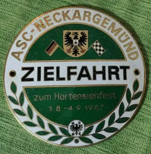 E880/ ASC AUTOMOBIL SPORT CLUB  - Plakette Emblem Neckargemünd Zielfahrt 10cm