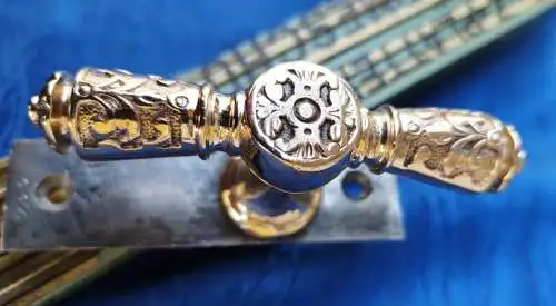 G281/ Fenstergriff Fenstergetriebe antik Jugendstil alt Fensterolive 