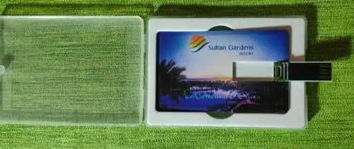 F528r/  Speicherkarte mit Werbung im Scheckkartenformat