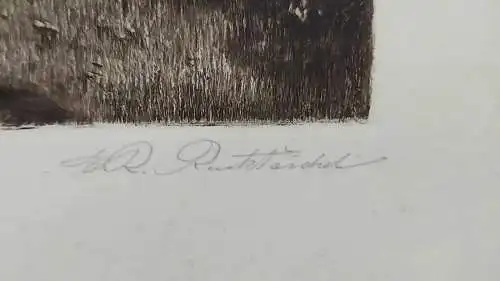 G041/ schöne stimmungsvolle Radierung EMIL RICHARD RUCKTÄSCHEL 