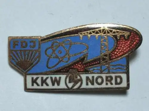E880/ FDJ Abzeichen Zentrales Jugendobjekt Kernkraftwerk Nord bronzefarben