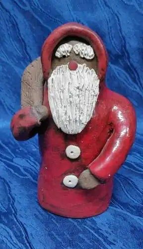 G152/ Vintage Design  Weihnachtsmann  Keramik Handarbeit EB 