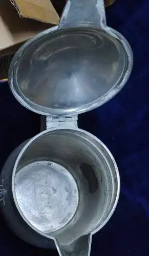 F917/ Alte Zinn Kanne Milchkanne Pewter ca 25 cm