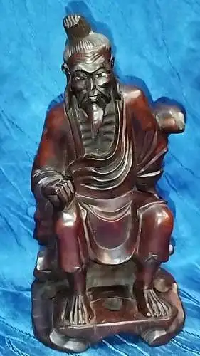 G046/ Chinesische Buchsbaumschnitzerei Figur 19 cm