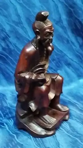 G046/ Chinesische Buchsbaumschnitzerei Figur 19 cm