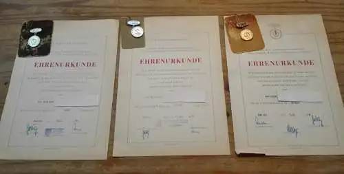  E114/ Abzeichen für ausgezeichnete Qualitätsarbeit FDGB 3 Stufen