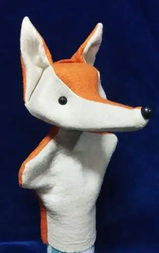 G309/ Handpuppe Herr Fuchs aus Filz alt 