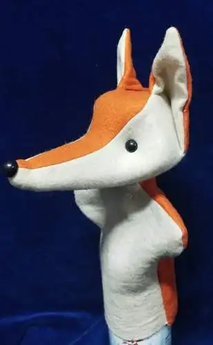 G309/ Handpuppe Herr Fuchs aus Filz alt 
