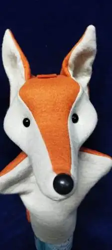 G309/ Handpuppe Herr Fuchs aus Filz alt 