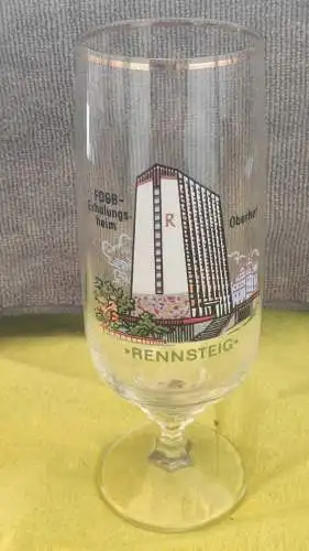 E880/ Glas DDR FDGB Erholungsheim Rennsteig Oberhof 