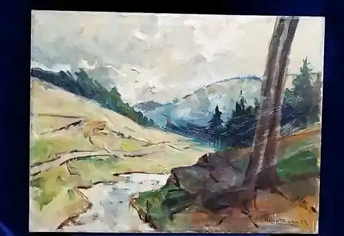   Impressionist Paul Adolf Hauptmann Landschaft mit Bach Bromberg Ergoldsbach