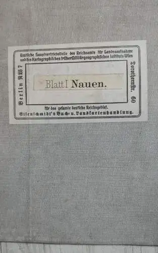 F152/ Landkarte Berlin Blatt 1 Militärkarte Nauen Landesaufnahme 
