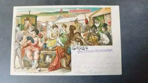 Ansichtskarte Litho Gruß vom Zittauer Schützenfest 
