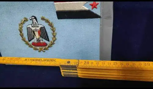 F781/ Alte Standarte Fahne Jemen Handgestickt 1967 bis 1990 Al Yaman 