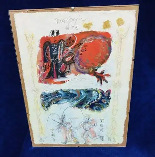 G305/ Gemälde Moderne Kunst "krg mch dch"  Ursula Storm 2004 auf Büttenpapier 