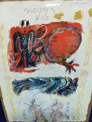 G305/ Gemälde Moderne Kunst "krg mch dch"  Ursula Storm 2004 auf Büttenpapier 