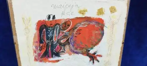 G305/ Gemälde Moderne Kunst "krg mch dch"  Ursula Storm 2004 auf Büttenpapier 