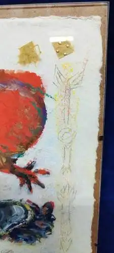 G305/ Gemälde Moderne Kunst "krg mch dch"  Ursula Storm 2004 auf Büttenpapier 