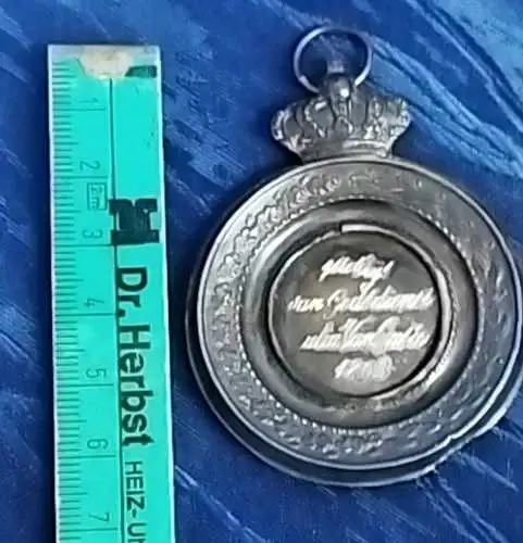 F981/  Tragbare Medaille Silberblech 1893