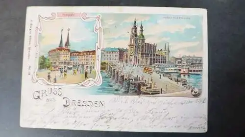 Ansichtskarte Litho Gruß aus Dresden 