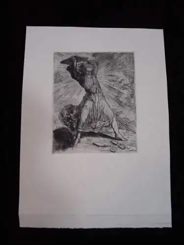 GB303/ Orig. Radierung "Moses am Sinaé" Orth; München
