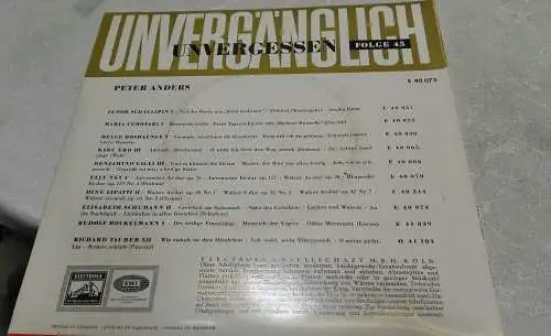 E85/ Unvergänglich unvergessen Peter Anders 