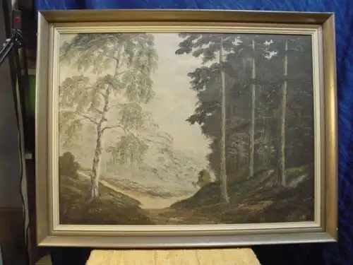 G499/ Ölgmälde von Hans Adolf Hornemann Waldmotiv