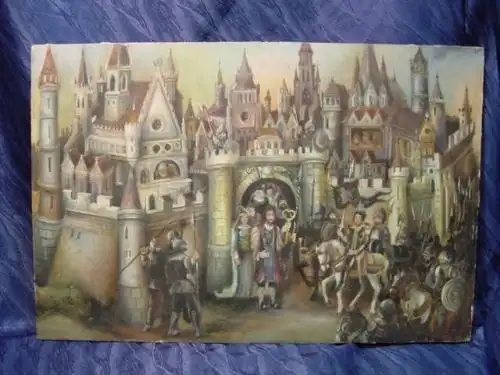 G599/ Bild: Märchen auf Holzplatte, sehr schöne Arbeit