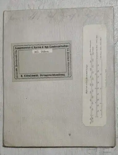 F157/ Alte Landkarte 365 Düben Königreich Preußen 36 x 29 Militär