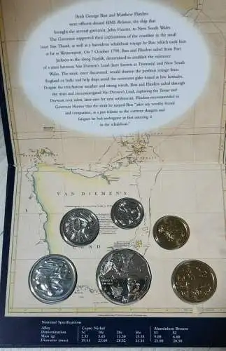 1998 Australian RAM - SIX COIN UNCIRCULATED SET - Bass & Flinders - 