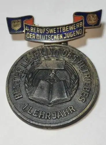 E880/ DDR Abzeichen Ehrennadel FDJ FDGB 4. Berufswettbewerb der dt. Jugend