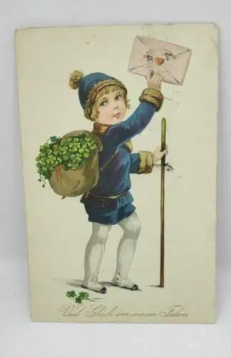 E801/ antike Neujahrskarte Neujahrsgruß 