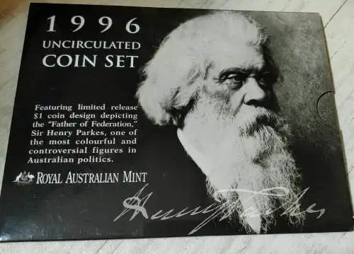 1996 Australian RAM - SIX COIN UNCIRCULATED Set - Sie Henry Parkes-