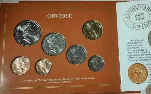 1986 Australian RAM -  COIN UNCIRCULATED Set - International year of Peace-