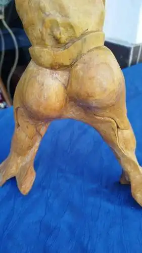 G342/ ungewöhnliche Vintage Skulptur in Holz Figur 