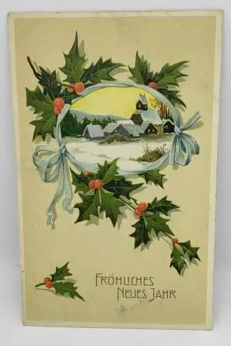 E801/ antike Neujahrskarte Neujahrsgruß 