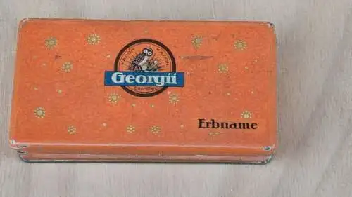 F21/ Alte Blechdose  Cigaretten Georgii Erbname 50 Zigaretten