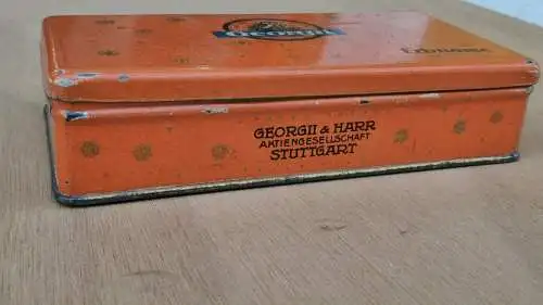 F21/ Alte Blechdose  Cigaretten Georgii Erbname 50 Zigaretten