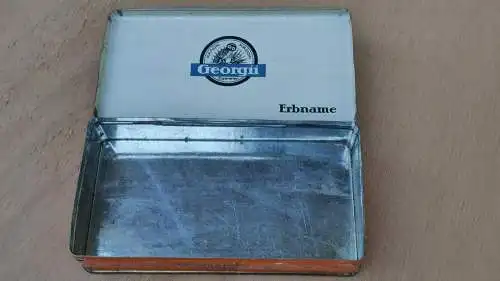 F21/ Alte Blechdose  Cigaretten Georgii Erbname 50 Zigaretten