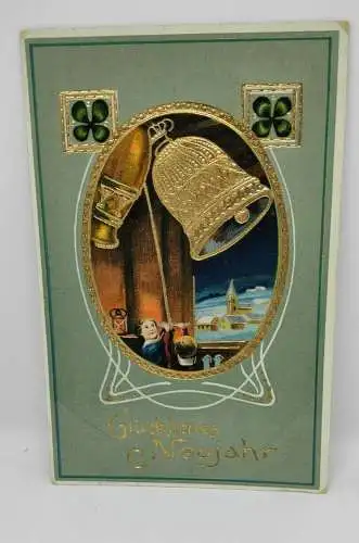 E801/ antike Neujahrskarte Neujahrsgruß 